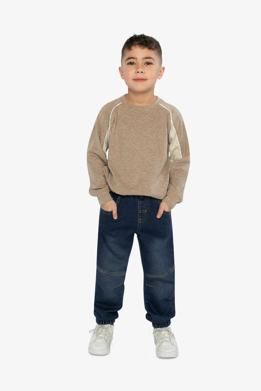 Brushed Jersey Top With Raglan Sleeves Taupe