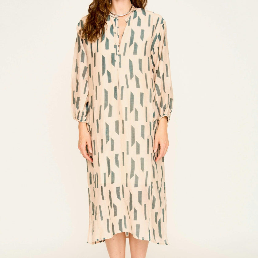 Kona Caftan in Parchment Rainfall