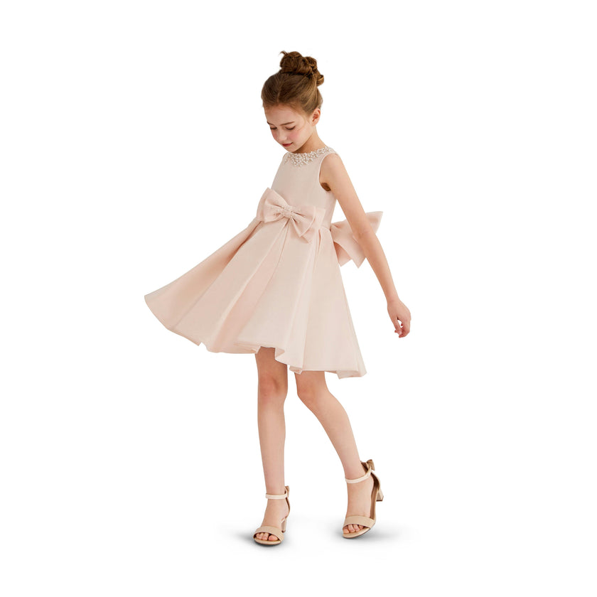 Pink Melinda Pearl Double Bow Dress