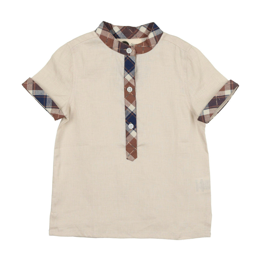Embroidered Windowpane Shirt