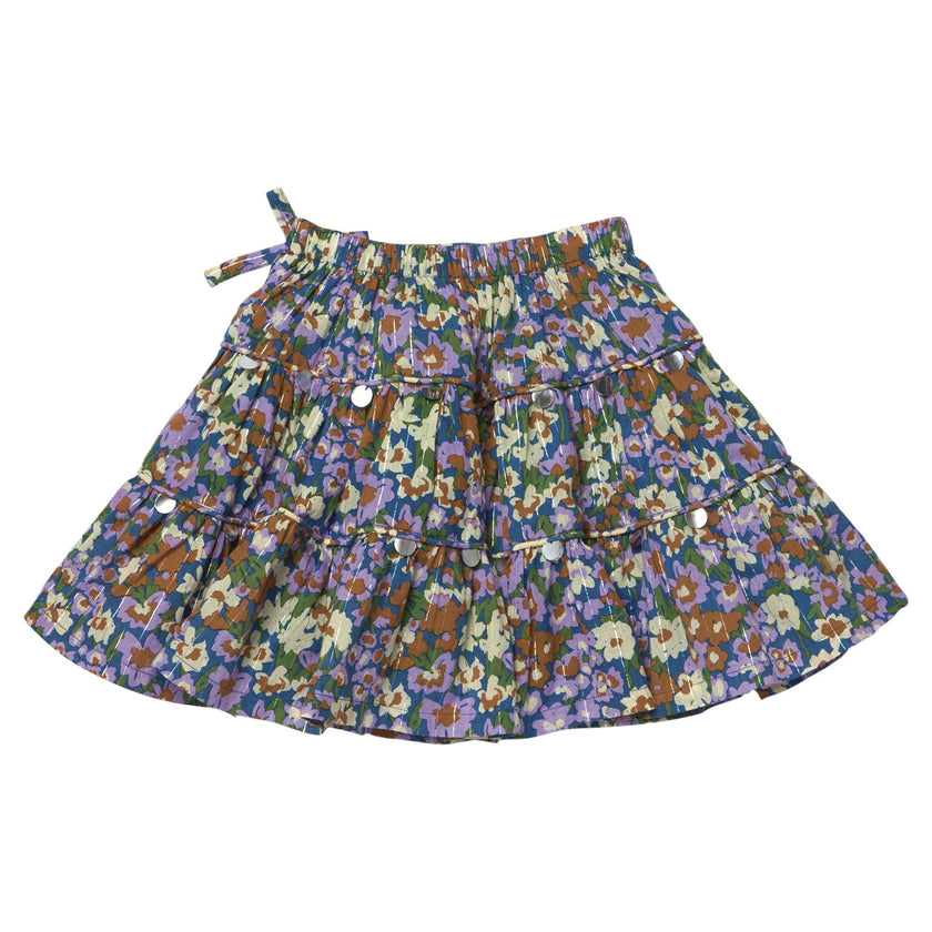 Girls Allie Skirt - True Blue Sketched Floral