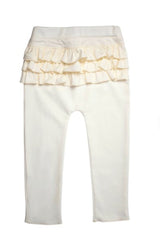 Cream Ruffle Pants - Pima Cotton