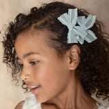 Halo Luxe Mae Lattice Lace Double Clip Set - Powder Blue