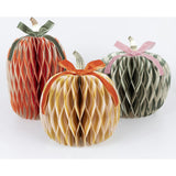 Fall Stripe Paper Honeycomb Pumpkins