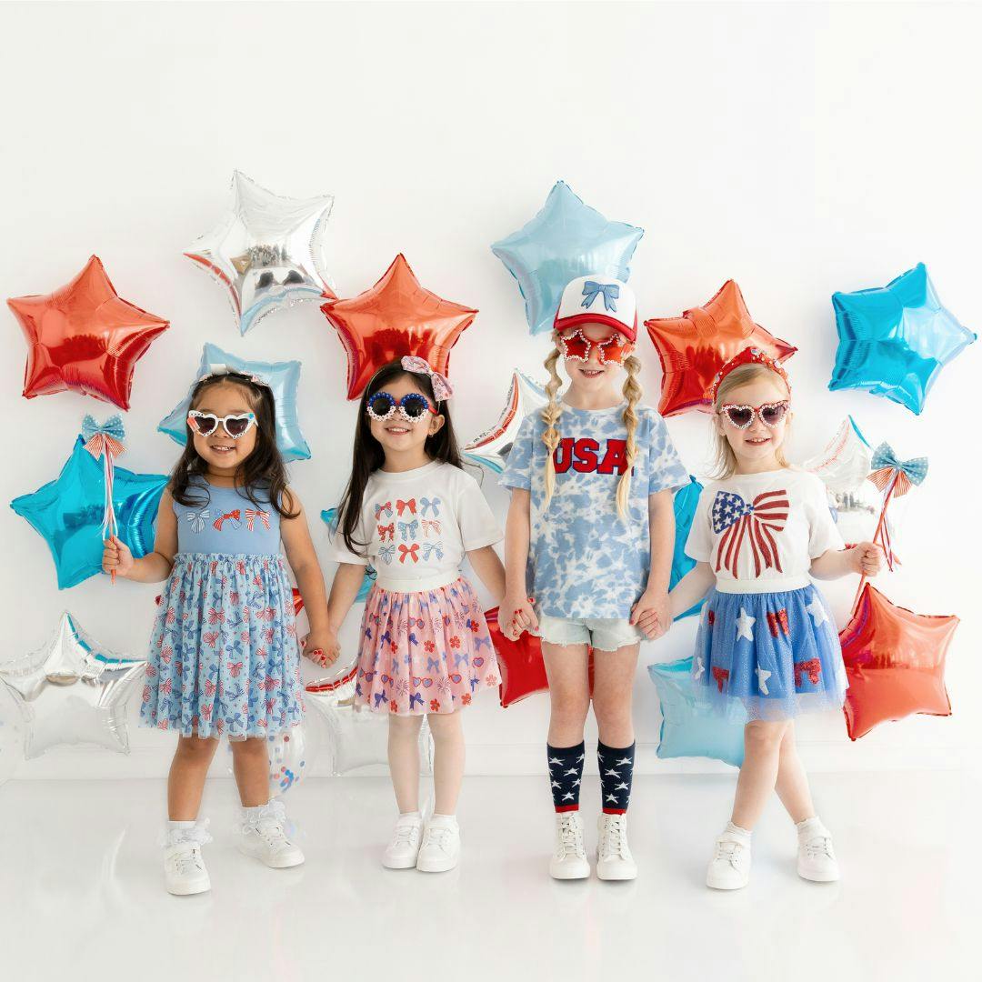 Red, White, & Cute Tulle Bow Headband