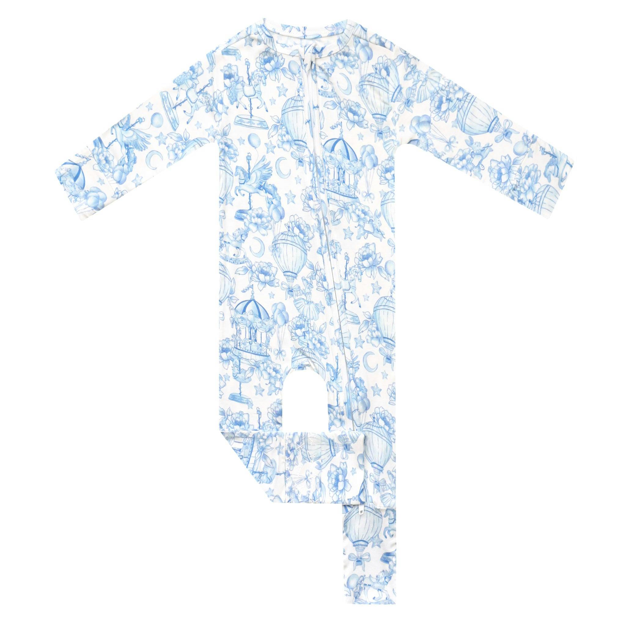 Bamboo Convertible Zip-Up Footie Pajama - Vintage Carnival
