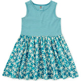 Print Mix Tank Skirted Dress, Orange