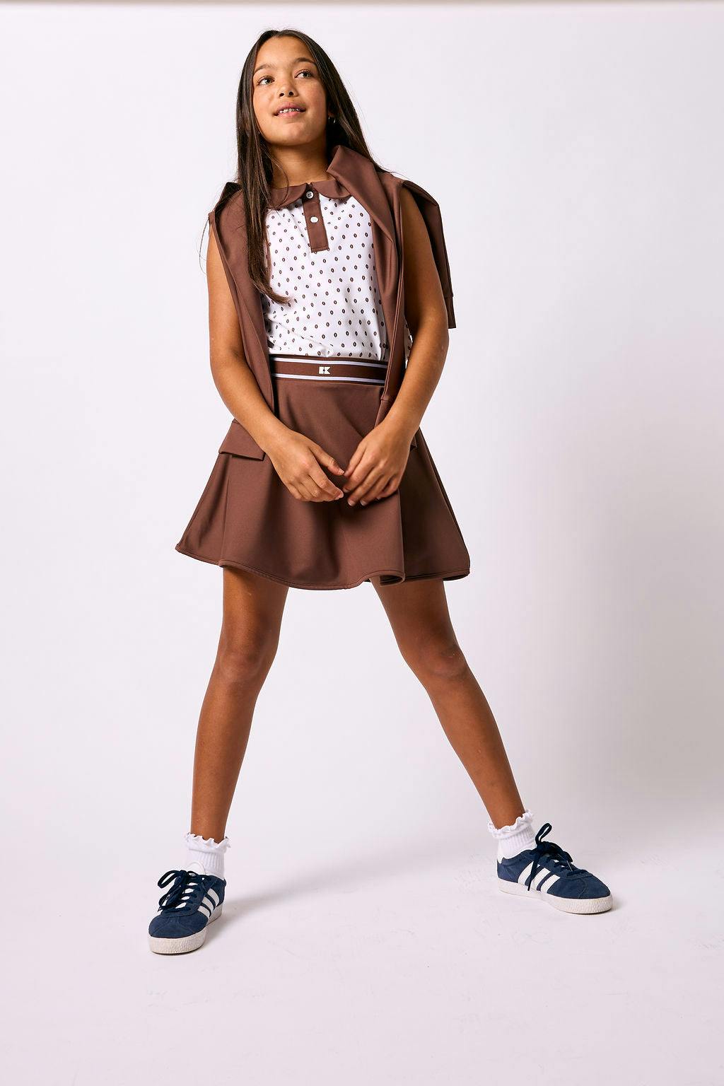 brown topspin skort