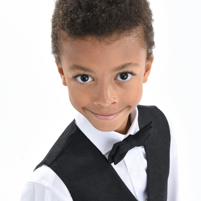 Black Print Vest & Bowtie