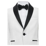 White Suit with Black Shawl Lapel