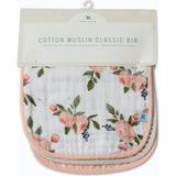 Cotton Muslin Classic Bib 3 Pack - Watercolor Roses