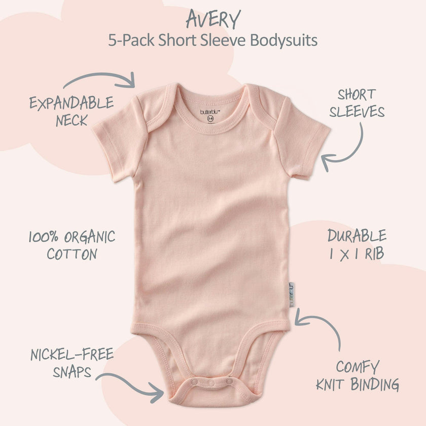 AVERY 5-Pack Short Sleeve Bodysuits