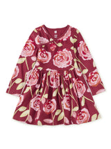 Long Sleeve Wrap Neck Dress, Turkish Rose