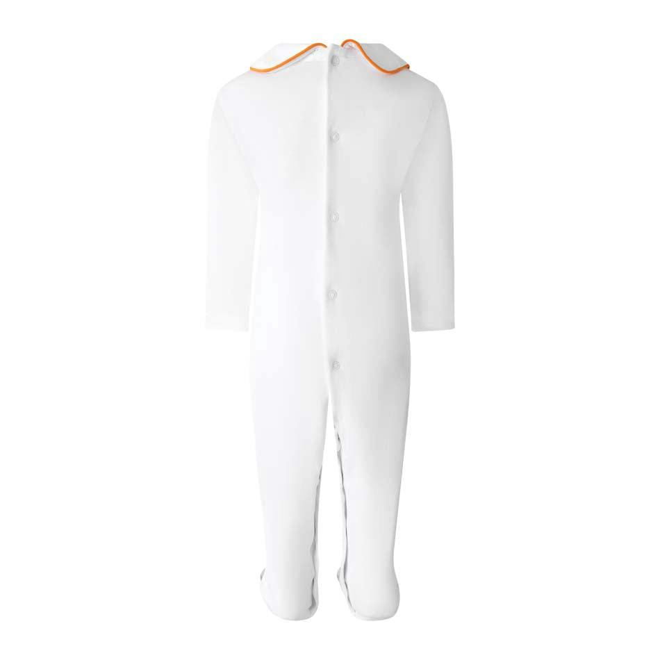 Pima Pumpkin Embroidered Footie