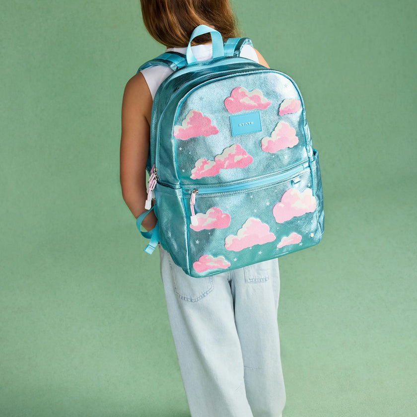 Kane Double Pocket Backpack, Metallic Clouds