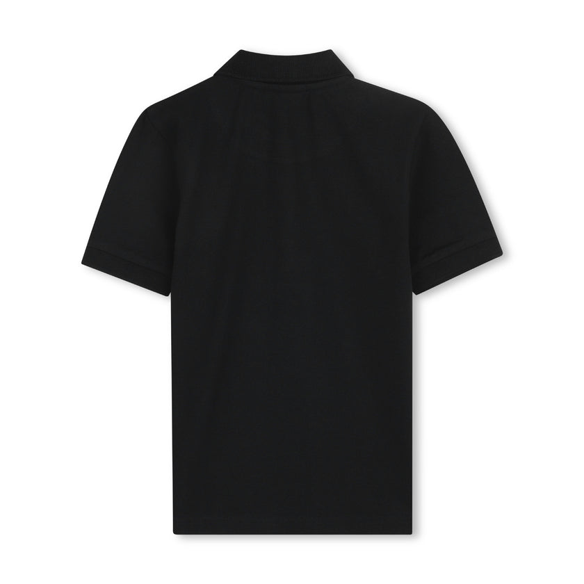 Boys Mini Me Black Logo Polo Shirt