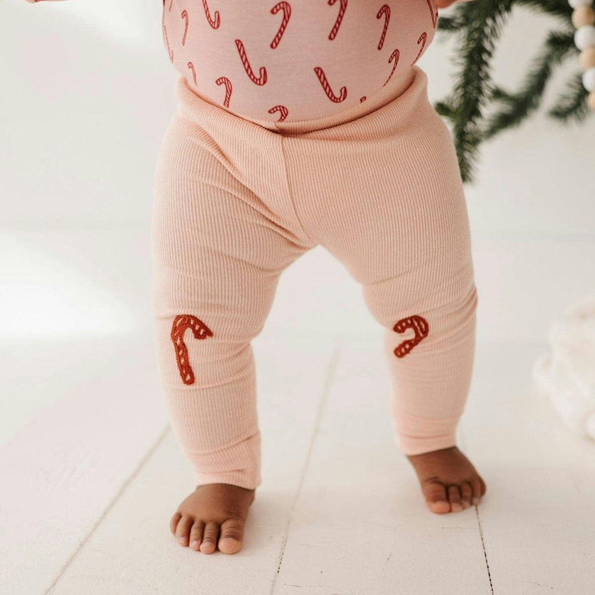 Baby Girl Patch Ribbed Leggings