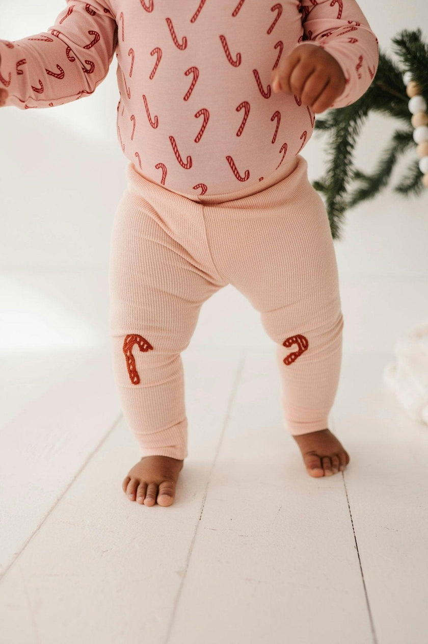 Baby Girl Patch Ribbed Leggings