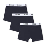 Navy 3-Pack Logo Boxer Trunks