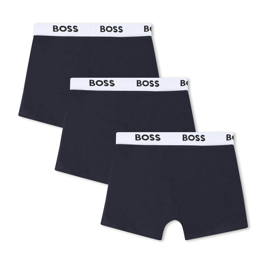Navy 3-Pack Logo Boxer Trunks