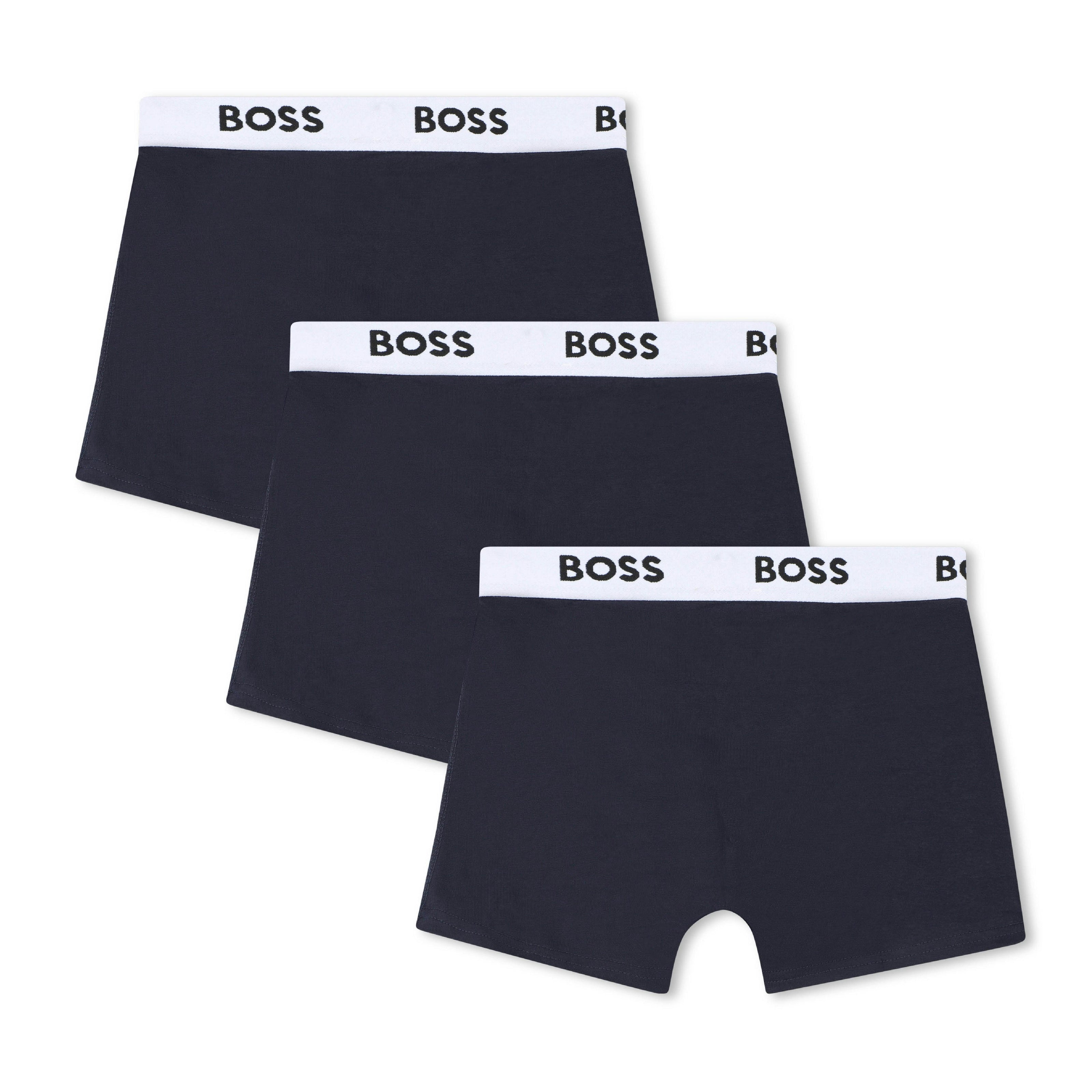 Navy 3-Pack Logo Boxer Trunks