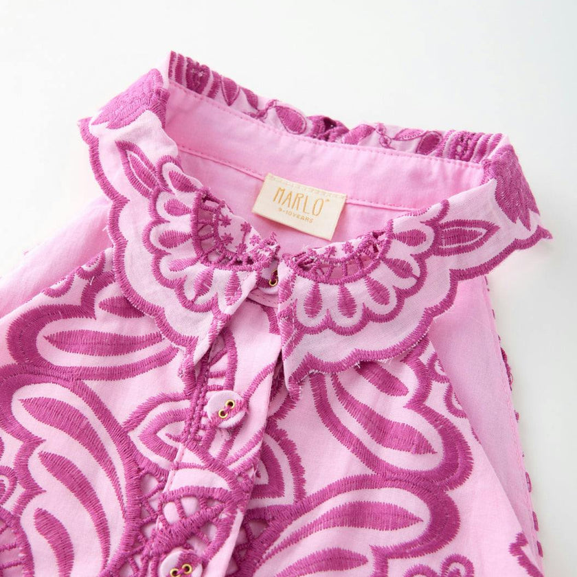 Alora Embroidered Mini Dress
