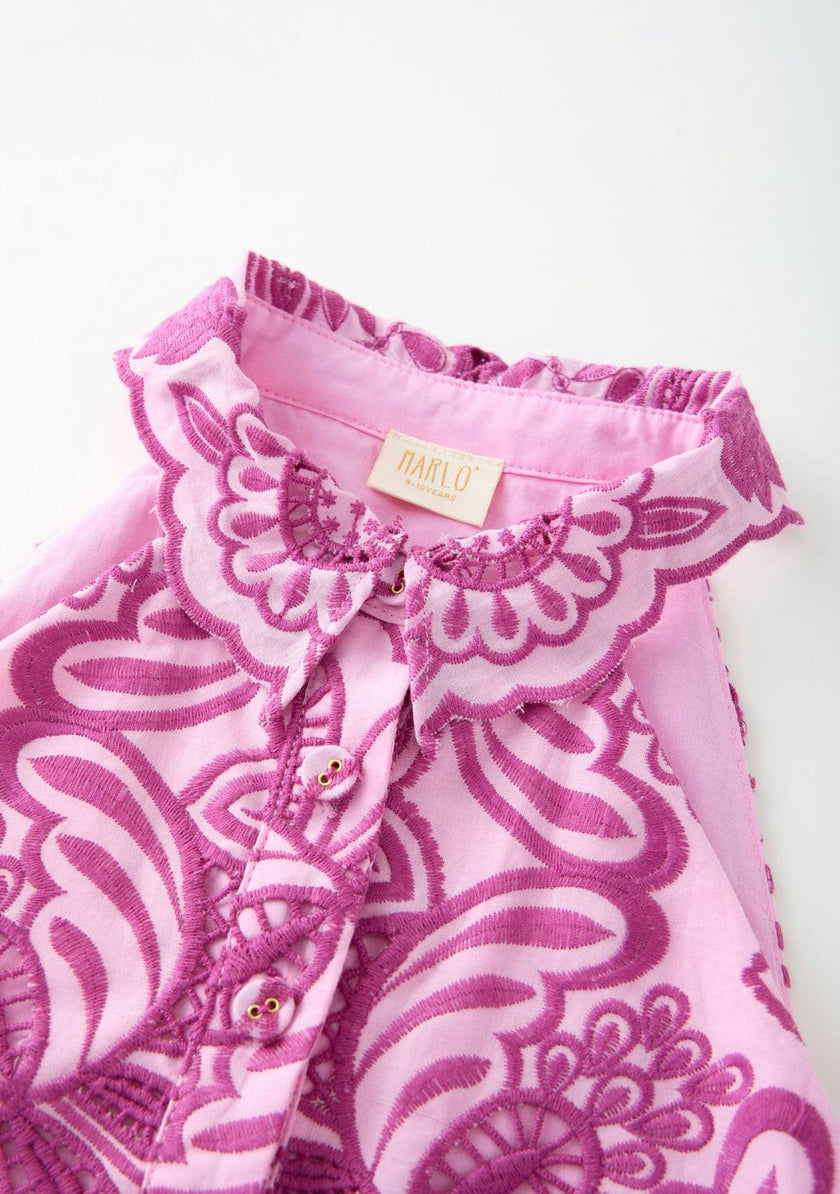 Alora Embroidered Mini Dress