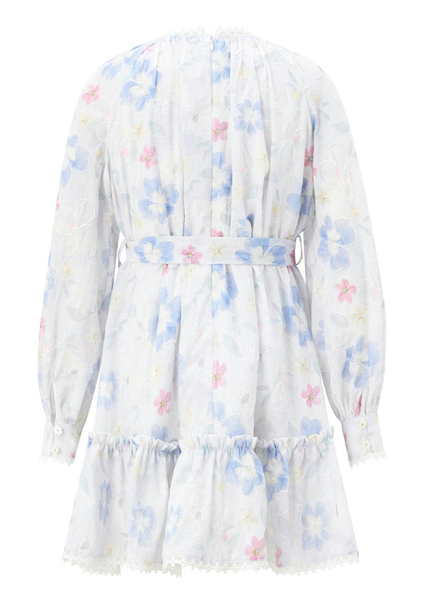 Deanna Sleeve Embroidery Mini Dress