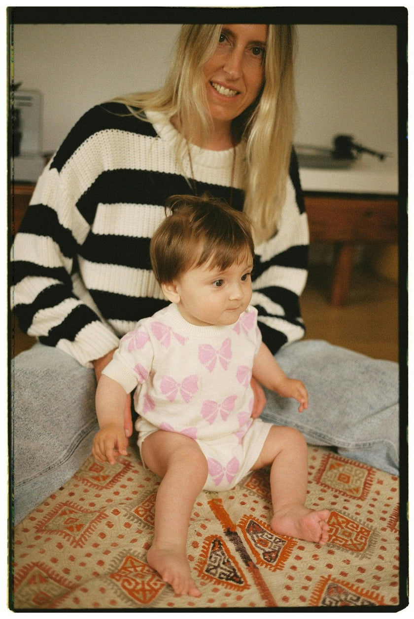 Pinpilin Baby Jumper Pink Lavander Bow