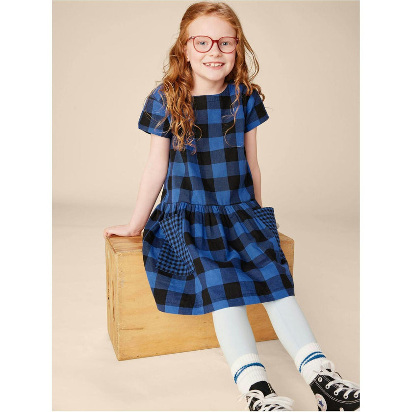 Pocketful Of Fun Plaid Short Sleeve Back Zip Dress, Multi