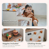 Teamson Kids Little Chef Normandy Wooden Play Kitchen with 14 Accessories