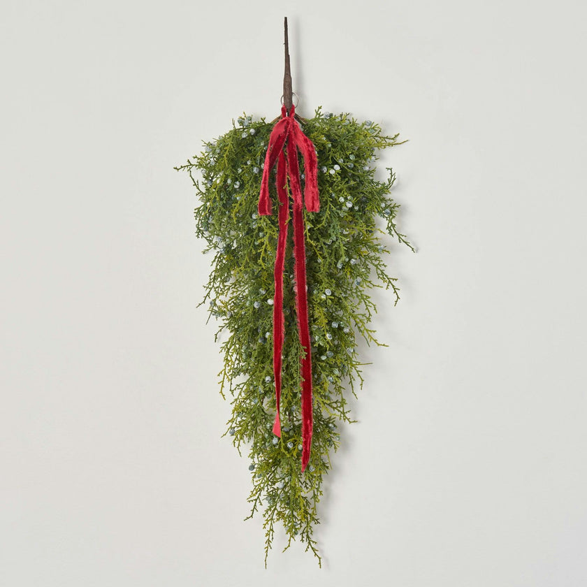 Seeding Winter Juniper Berry Greenery Classic Holiday Teardrop Swag - 3 Options Available