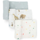Cotton Muslin Swaddle Blanket 3 Pack - Party Animals