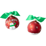 Snowman Let it Snow Glass Ornament