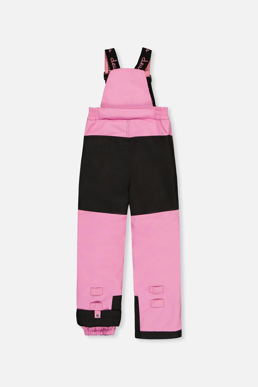 Two Piece Play Snowsuit Black Heart Print With Pink Pants