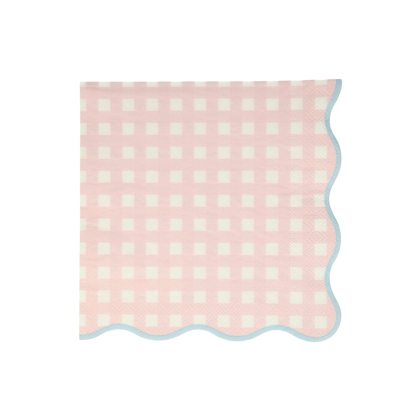 Set of 12 Gingham Large Napkins