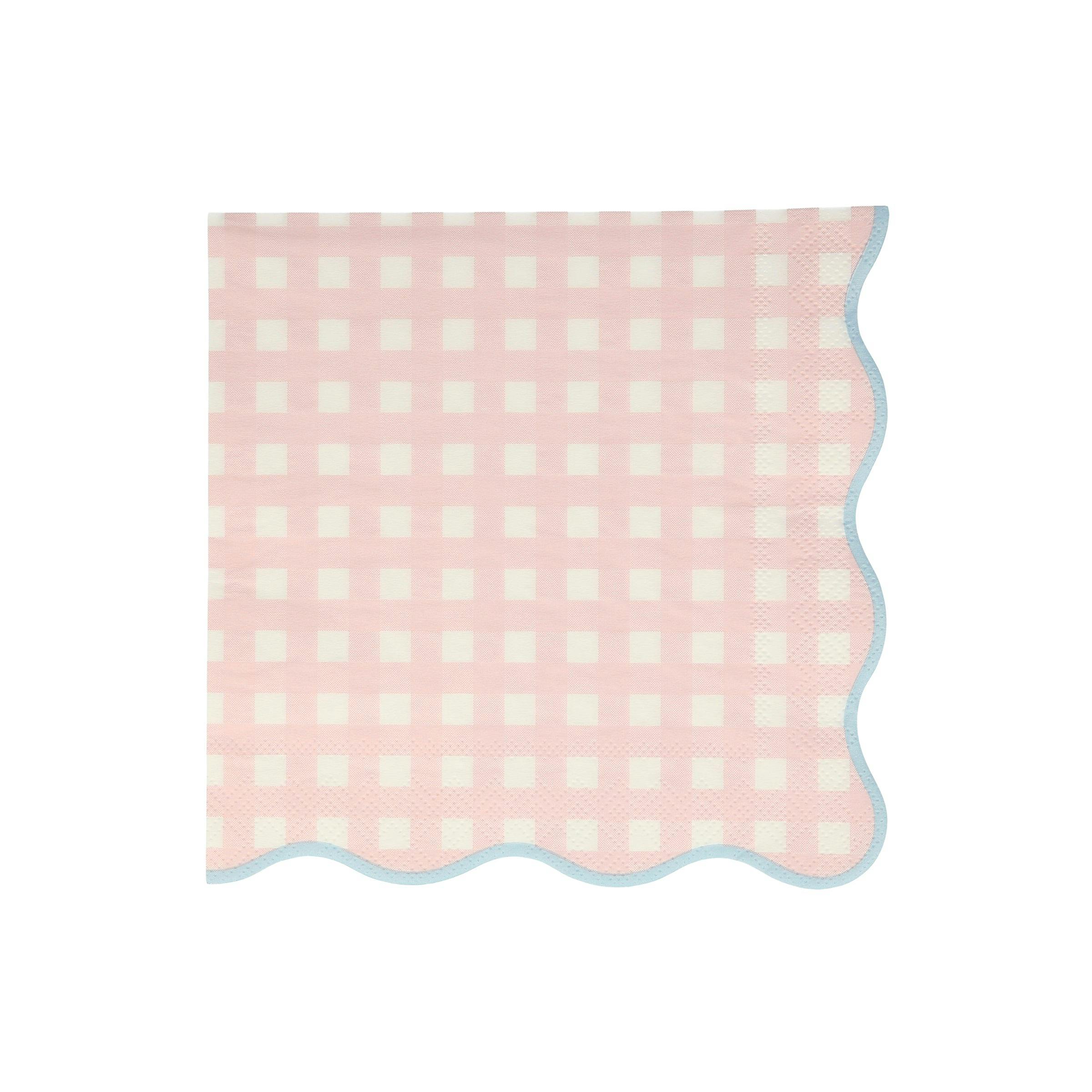 Set of 12 Gingham Large Napkins