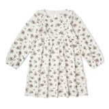 Organic Long Sleeve Ruffle -V- Dress - Winter Berry