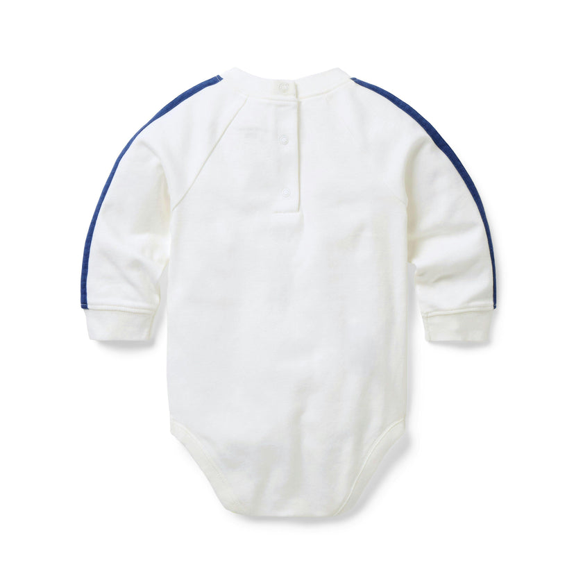 Baby Dog Striped Sleeve Bodysuit, ivory