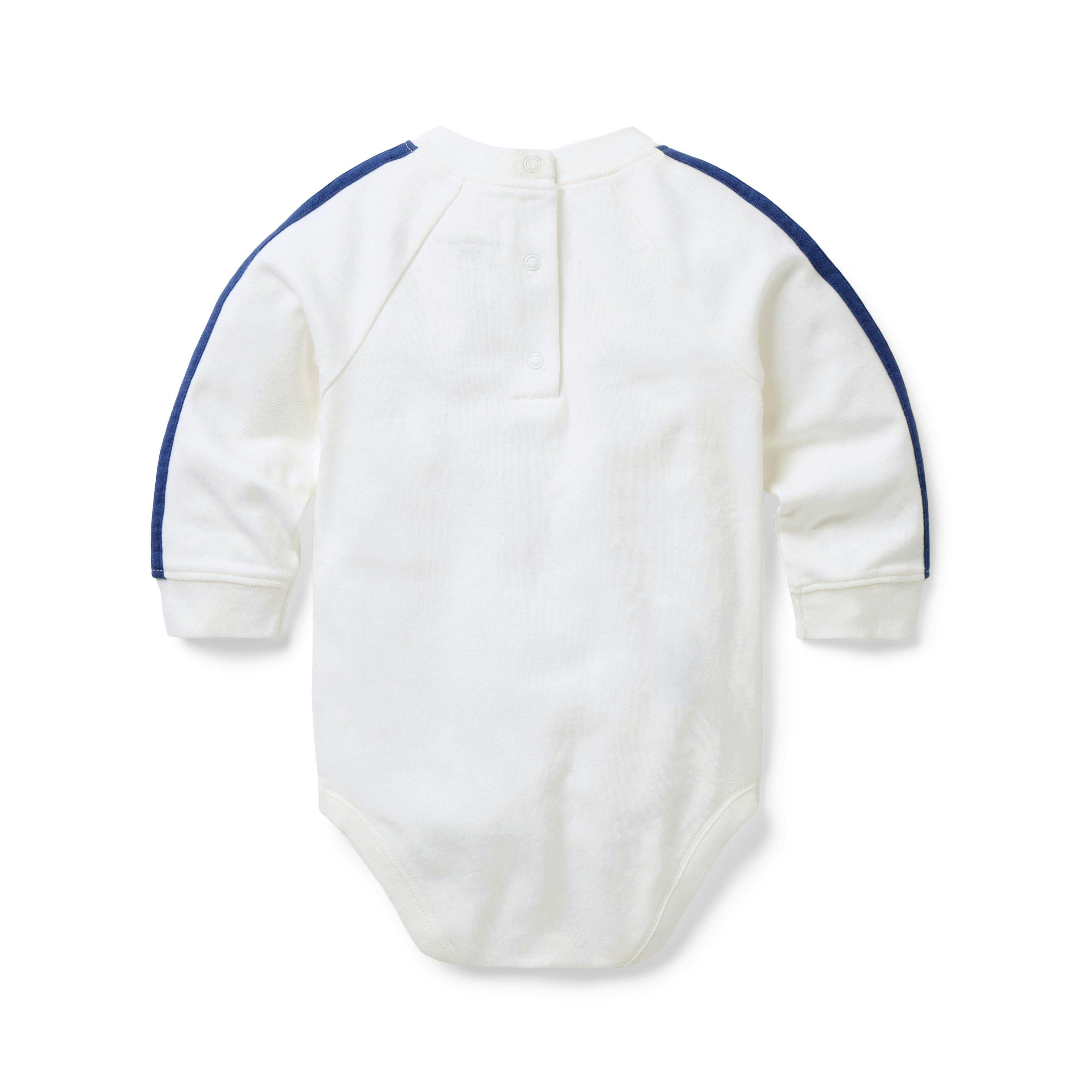 Baby Dog Striped Sleeve Bodysuit, ivory
