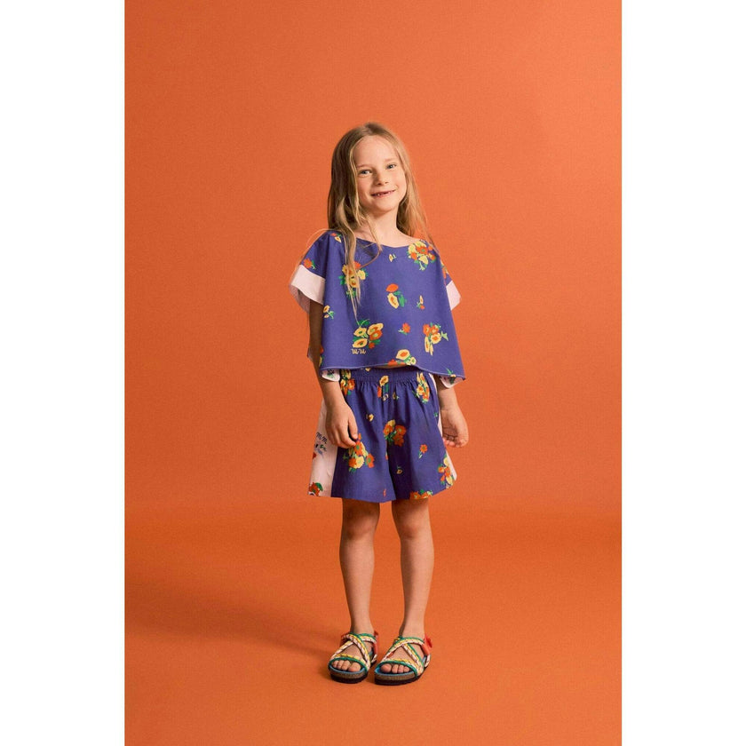 BLOSSOM PATCHWORK SHORTS BLUE