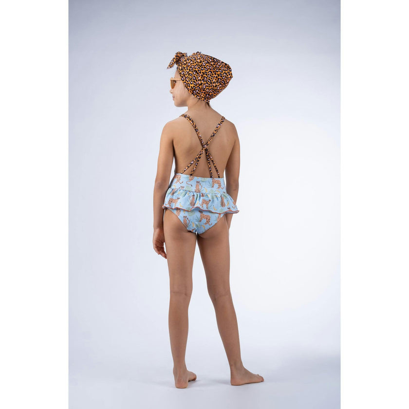 Mr. Leopard Pattern And Dots Swimsuit, Multi