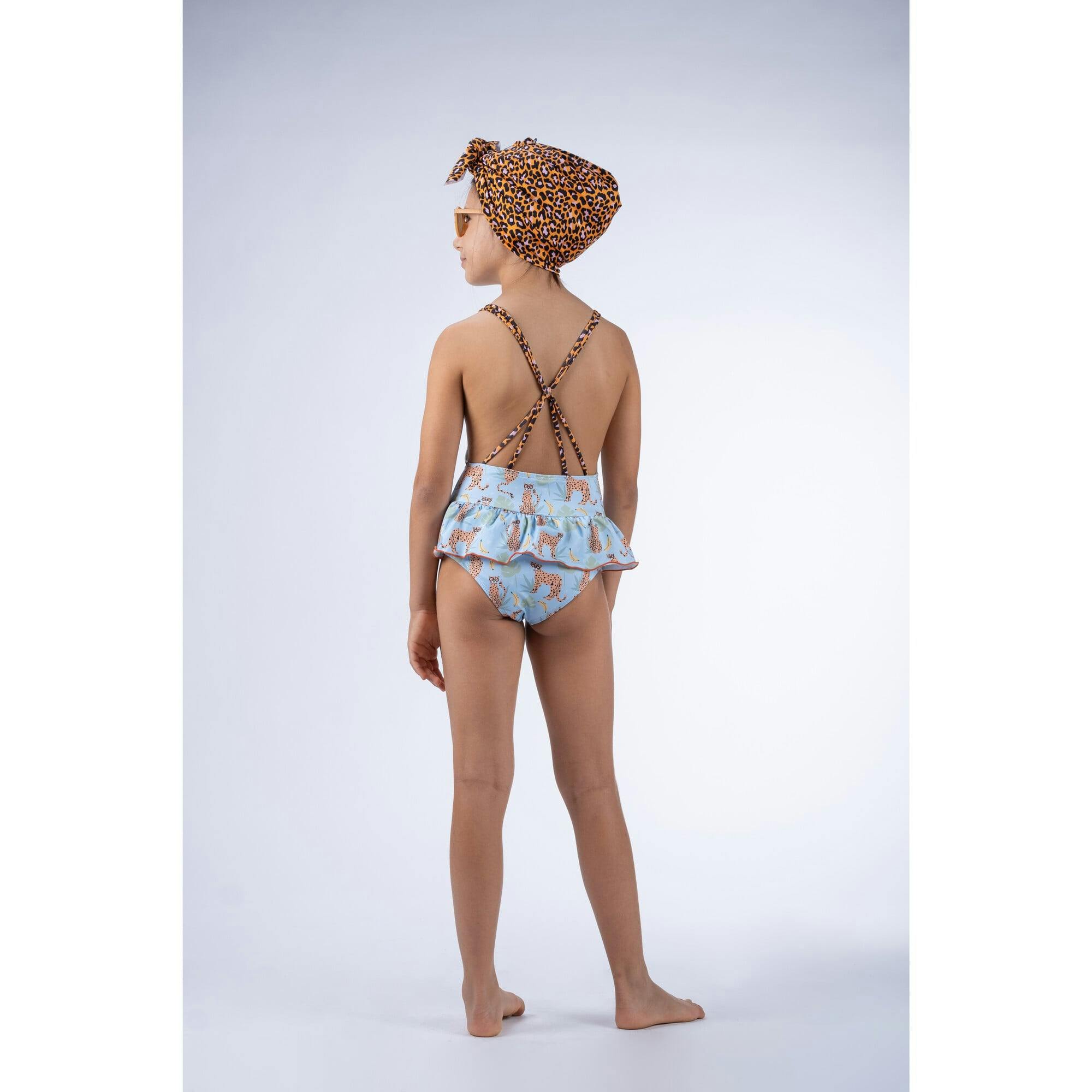 Mr. Leopard Pattern And Dots Swimsuit, Multi