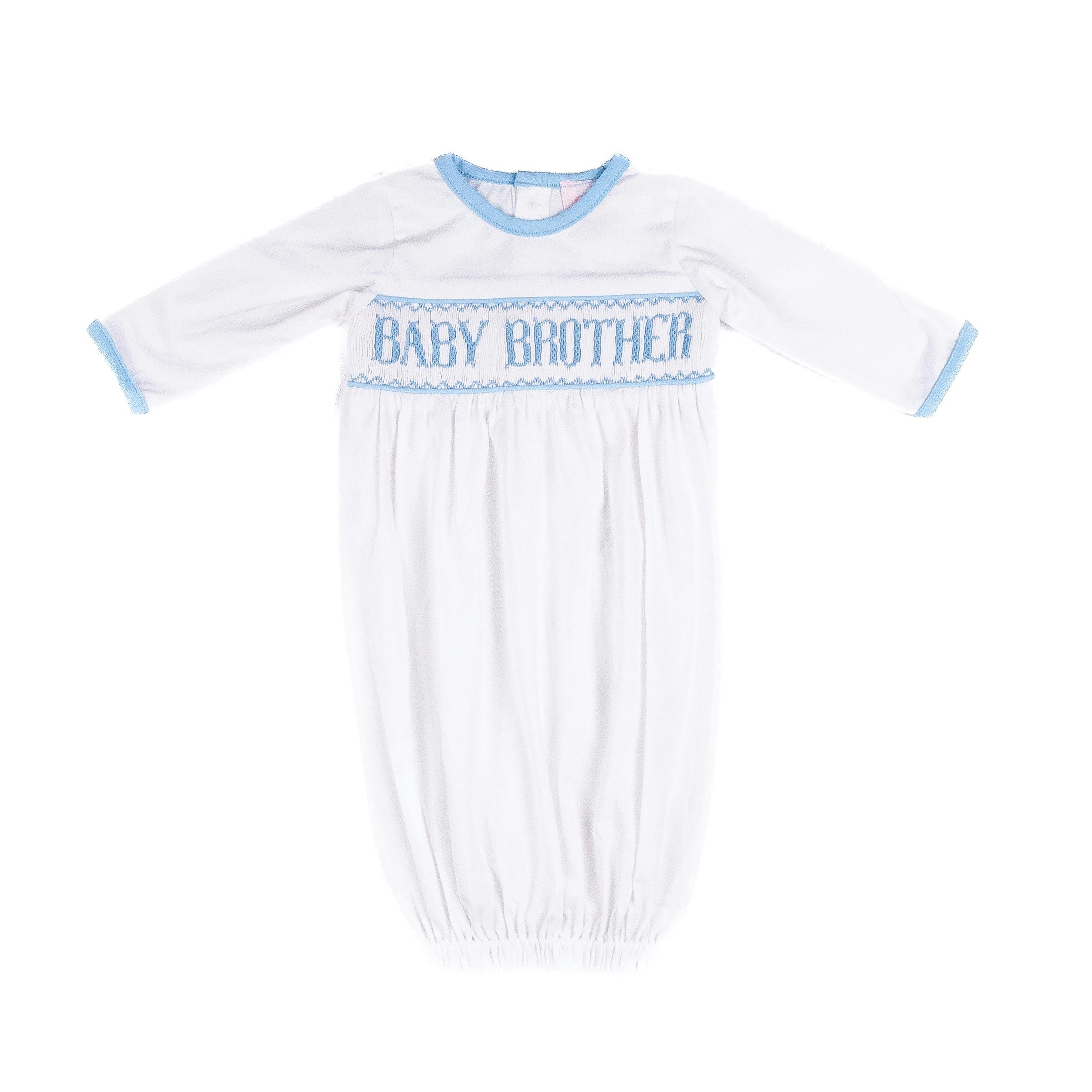 Baby Brother Gown - White/Blue