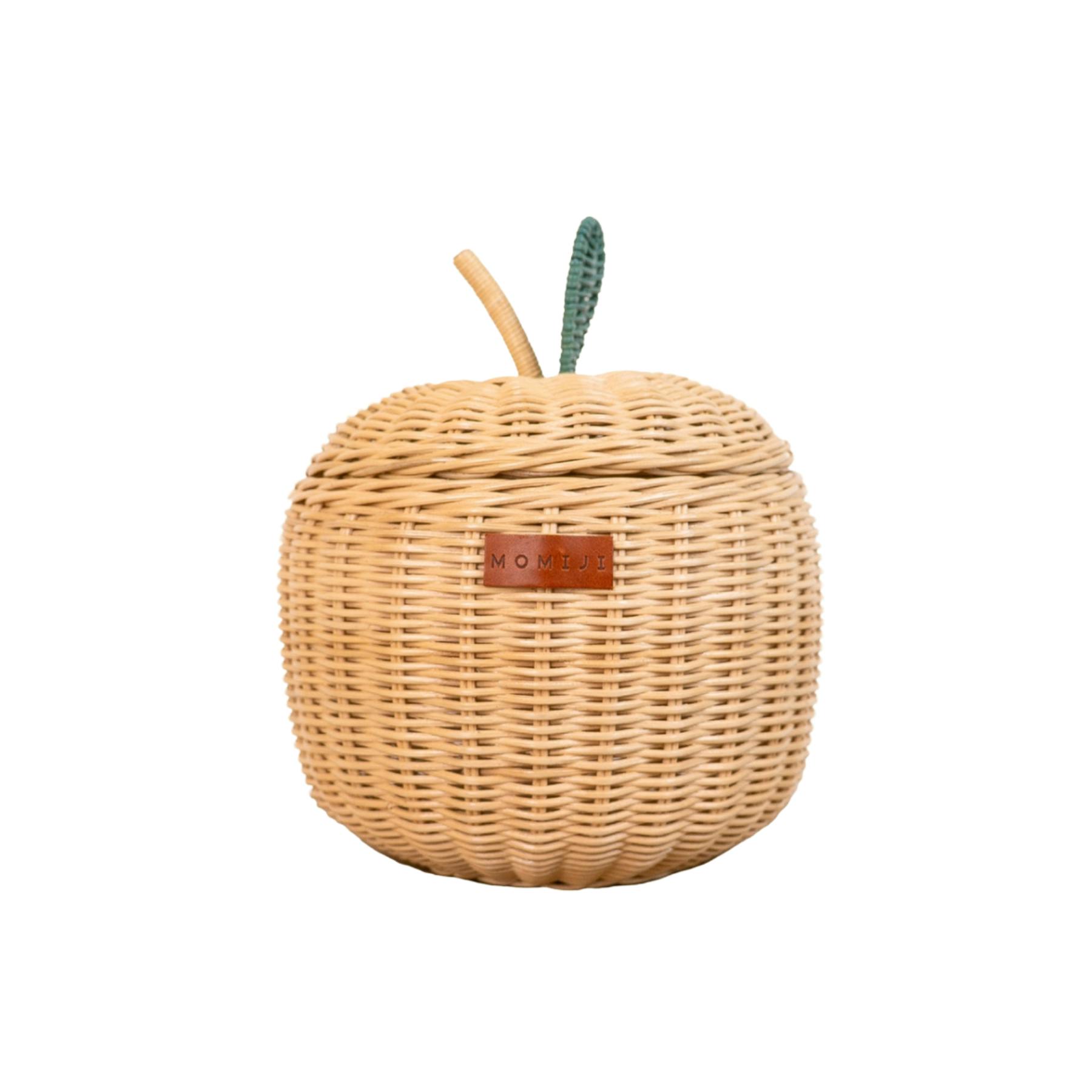 Handcrafted - Apple Rattan Storage Basket Natural (Small) - Rattan Wicker