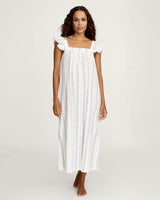 Women's Twill Clara Nightgown in Cottage Stripe