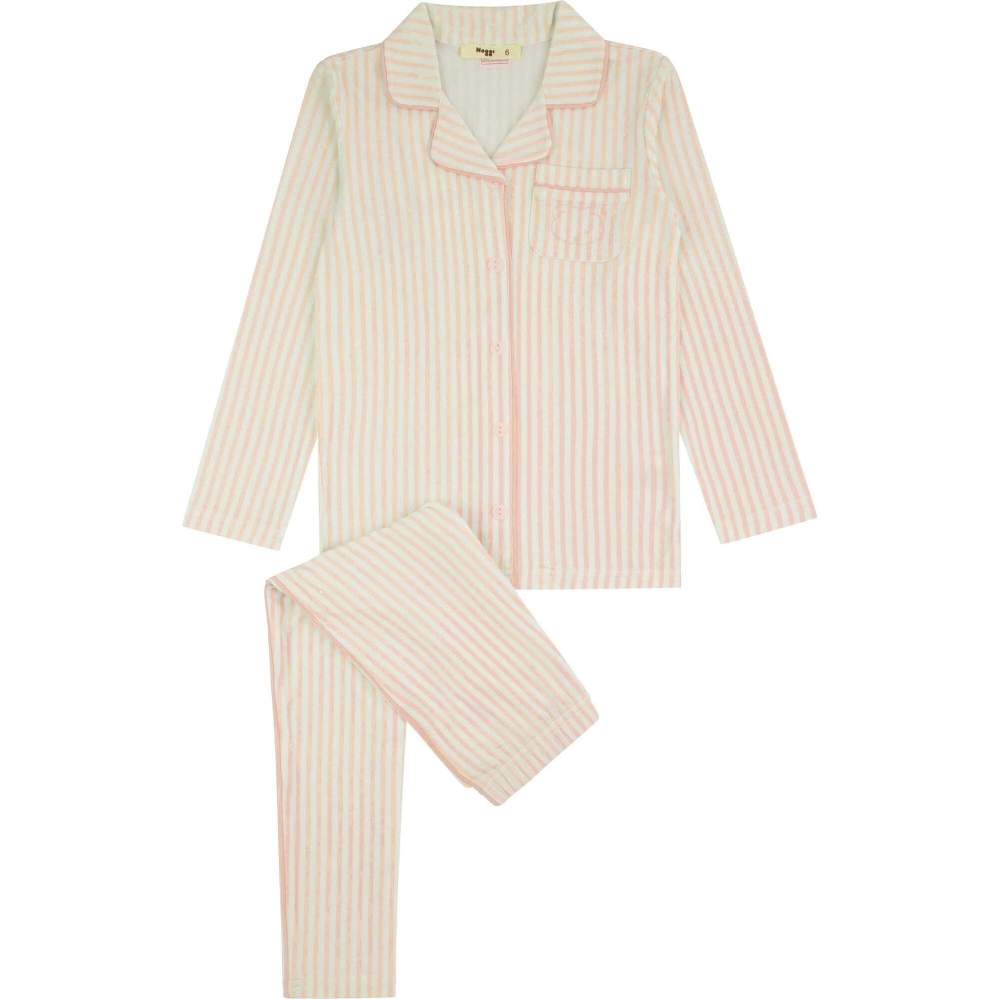 Striped Button Down Loungewear Set, Girls
