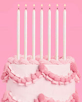 White Glitter Candles - 10 glitter candles