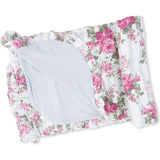 Cabbage Rose Stripe - Ruffle Blanket