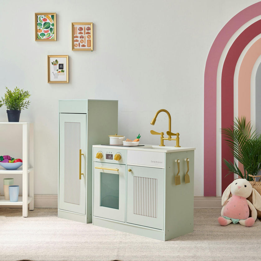 Teamson Kids Little Chef Chester Wooden Play Kitchen With 12 Accessories